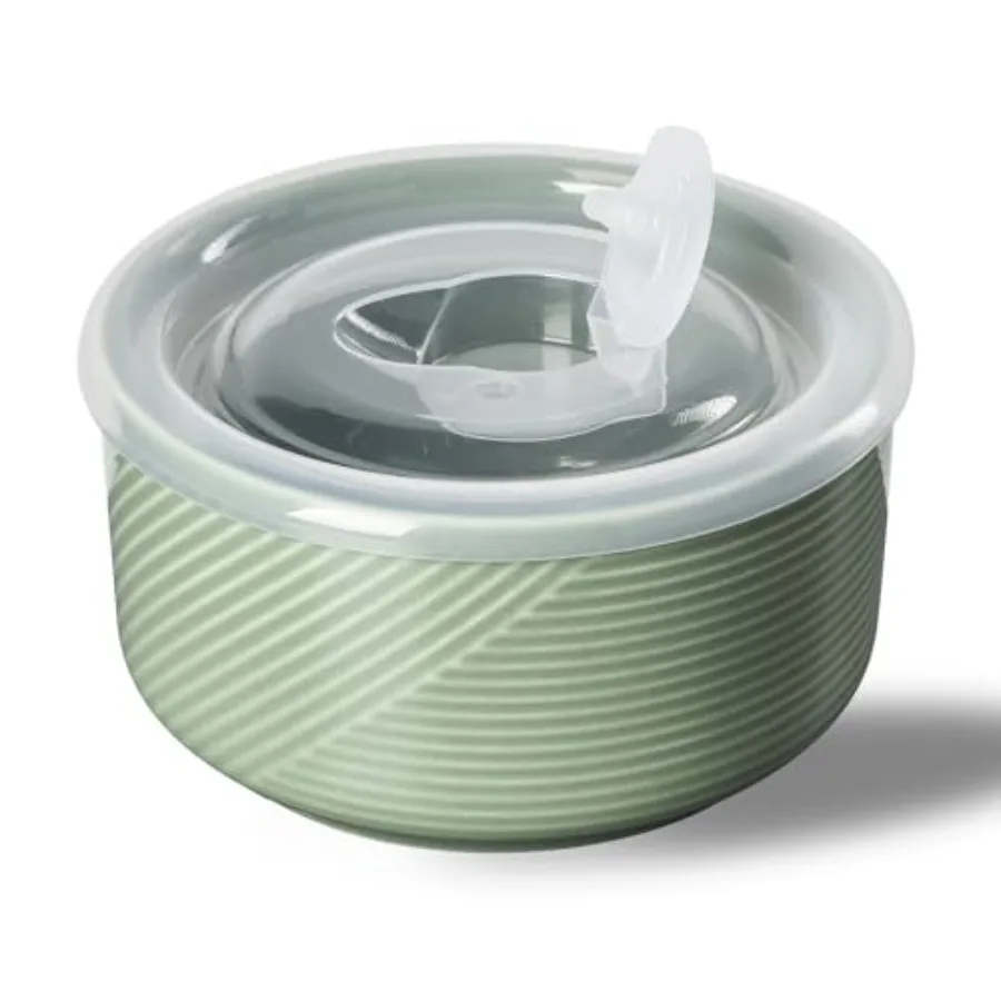 Ceramic Bowl with Lid: 20 oz Microwave Safe Food Storage Container for Soup, Salad, Cereal, Leftovers, Meal Prep, Lunch, Picnic