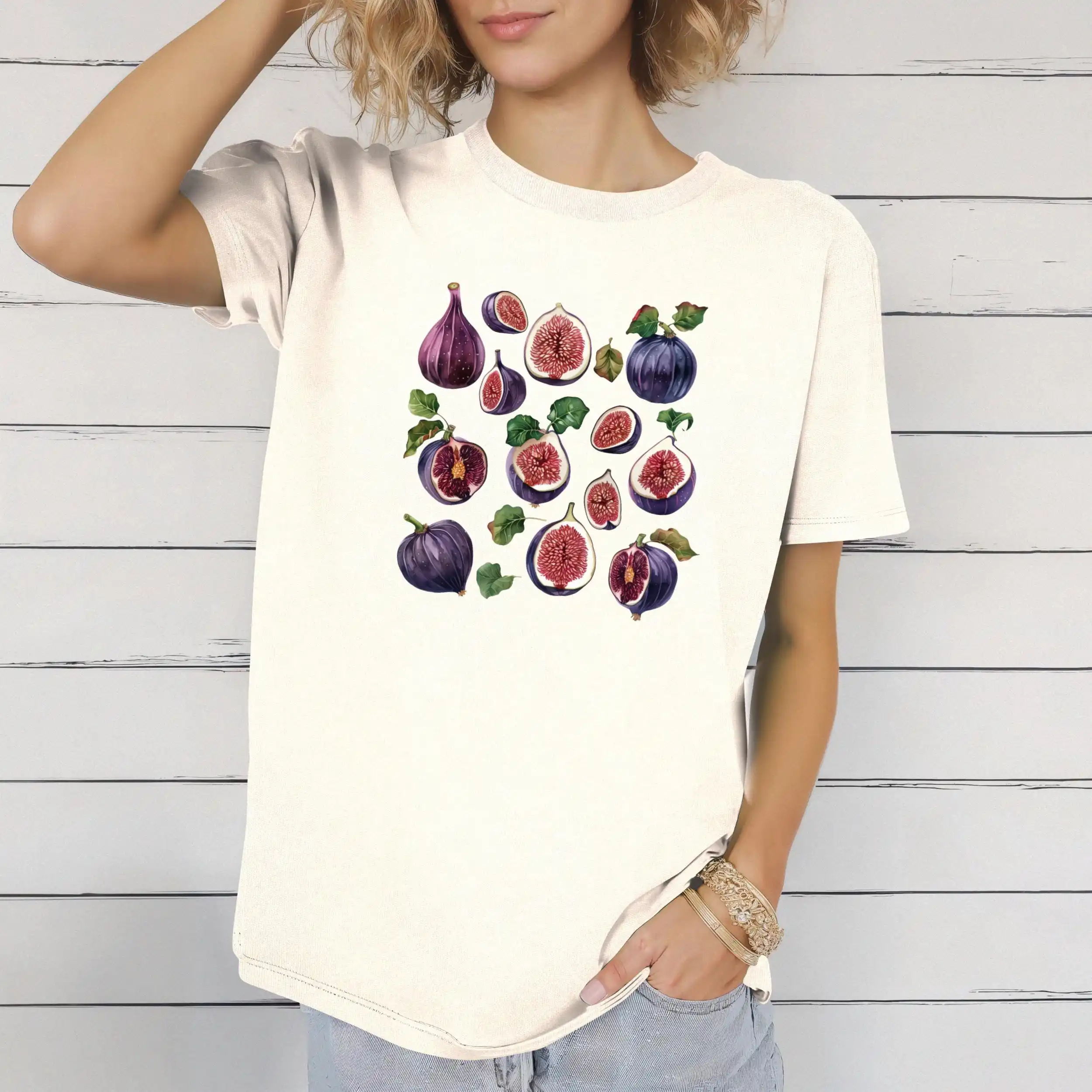 Figs T Shirt Fruit Lover Vintage Botanical Design Fresh Fig Illustration Nature Inspired Apparel Foodie Fashion