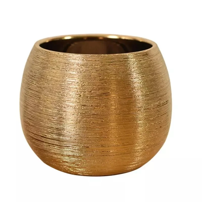 Ceramic Plant Pot Planter Unique Gold-Plated Flower Pot Succulent Flowerpot Flower Vase Plant Pot