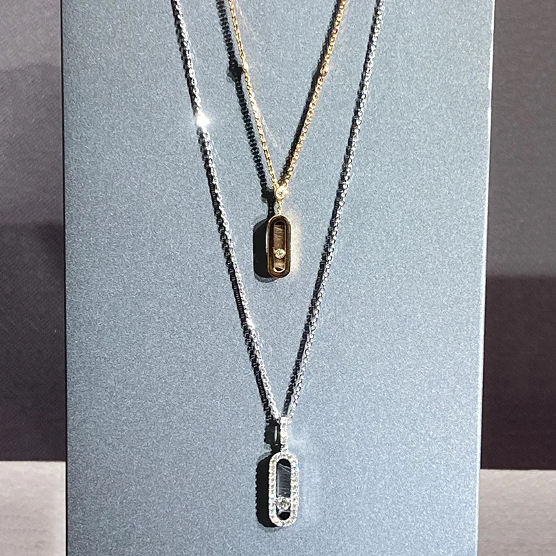 

MXK модные украшения S925 серебро классическое скользящее вертикальное ожерелье женские элитные роскошные аксессуары вечерние подарок на день Святого Валентина