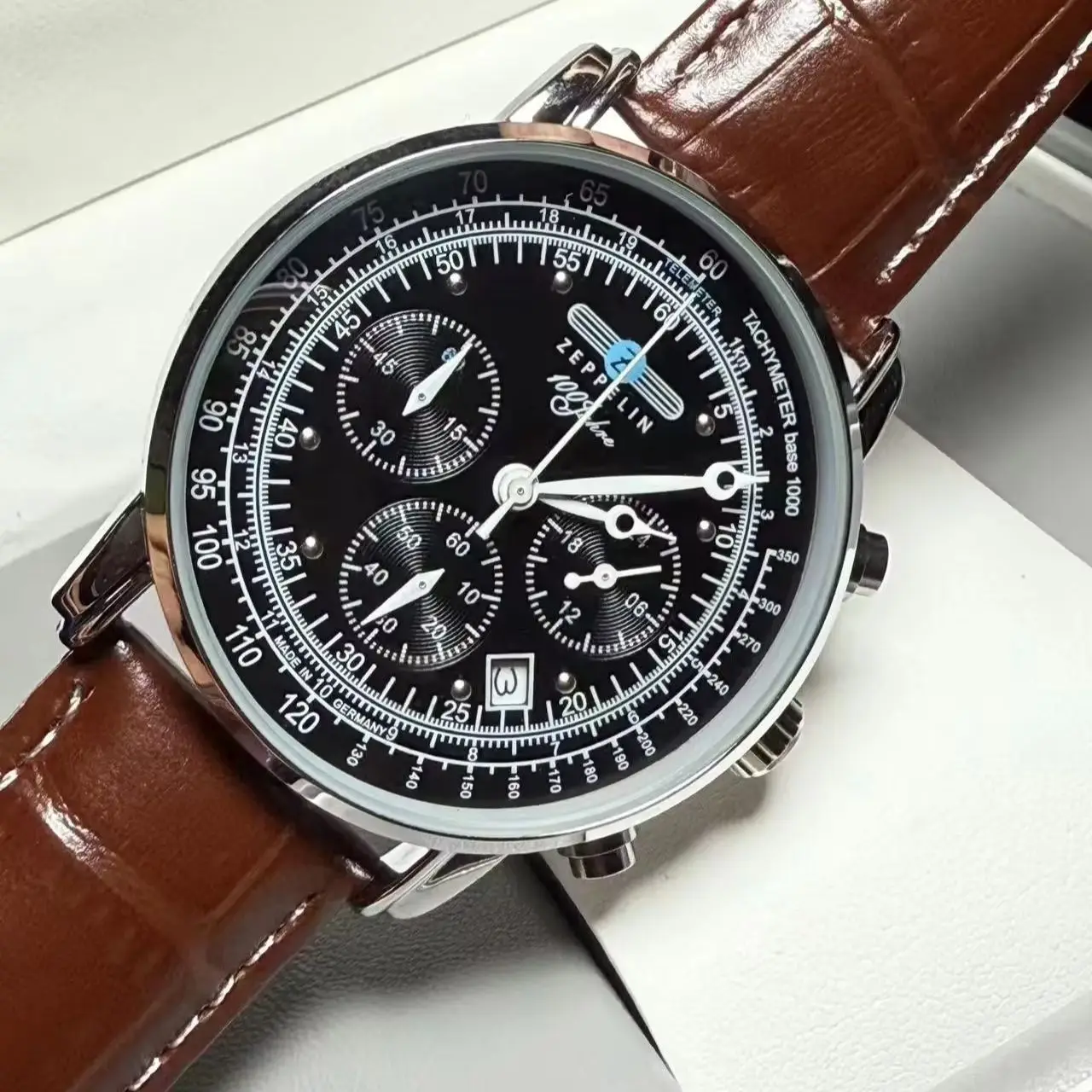 Nowy zegarek New Zeppelin, klasyczny, retro, automatyczny, z datownikiem, męski zegarek biznesowy, casualowy, sportowy, kwarcowy chronograf, zegarek z skórzanym paskiem.