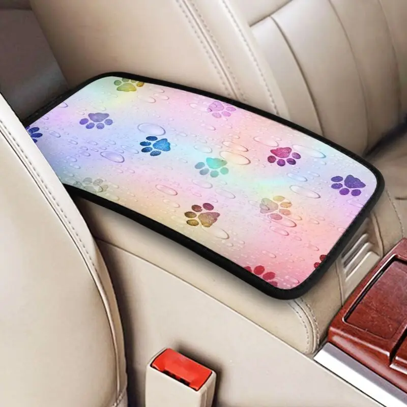 

Printed dog paw car armrest pad general interior car armrest storage box pad dust pad cover armrest protective cover pattern