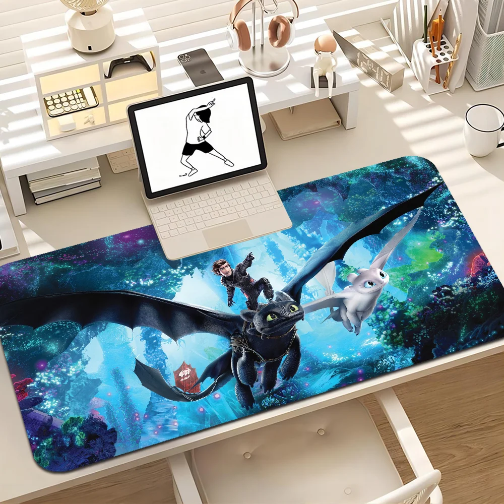 Cartoon Cute Dragons Toothless 90x40cm Big Keyboard Mat Table Mat Students Gamer Desktop Mousepad Gaming Mouse Pad Desktop Mat