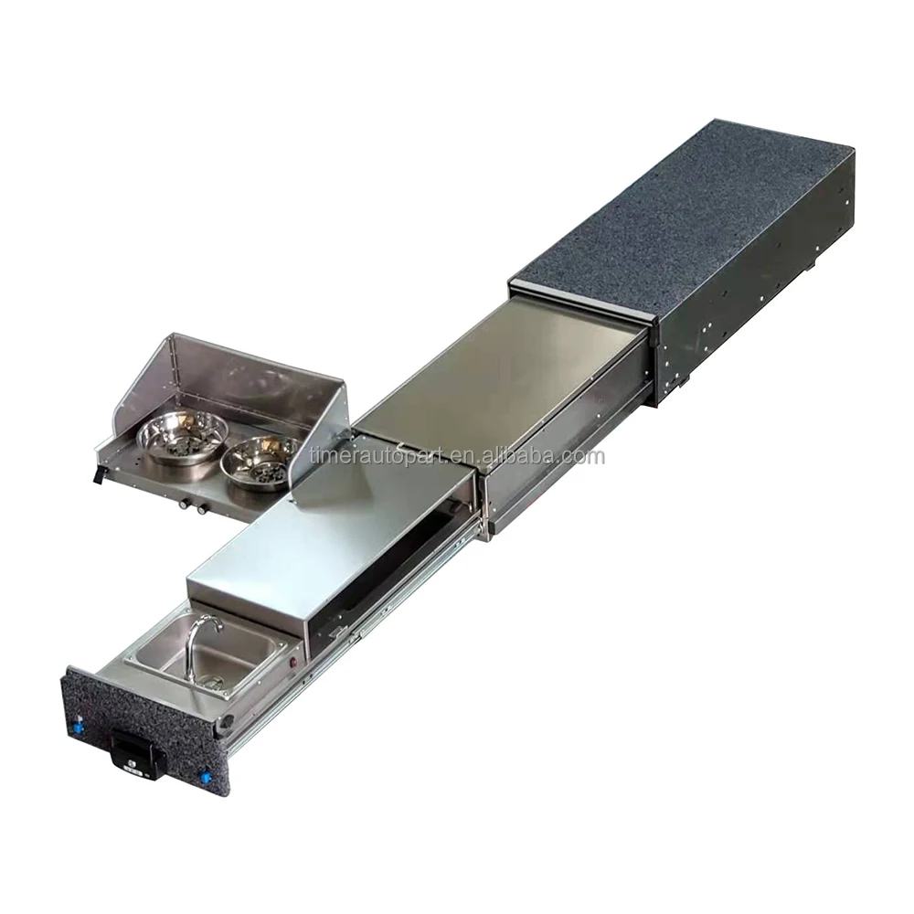 

Suv Bed Car Road Trip Car Camping Box Trunk Storage Mobile Kitchen Camping Gear Pull-Out Kitchen System Stove and With Sink