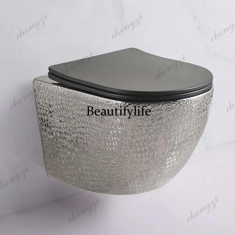 H134 electroplated wall-mounted toilet Hotel wall-mounted  toilet Gold wall