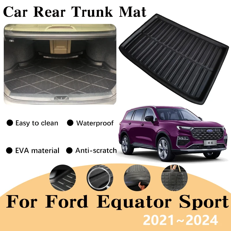 

Car Trunk Mat For Ford Equator Sport 2021~2023 2024 Accessories EVA Material Waterproof Rear Boot Cargo Liner Carpet Storage Pad