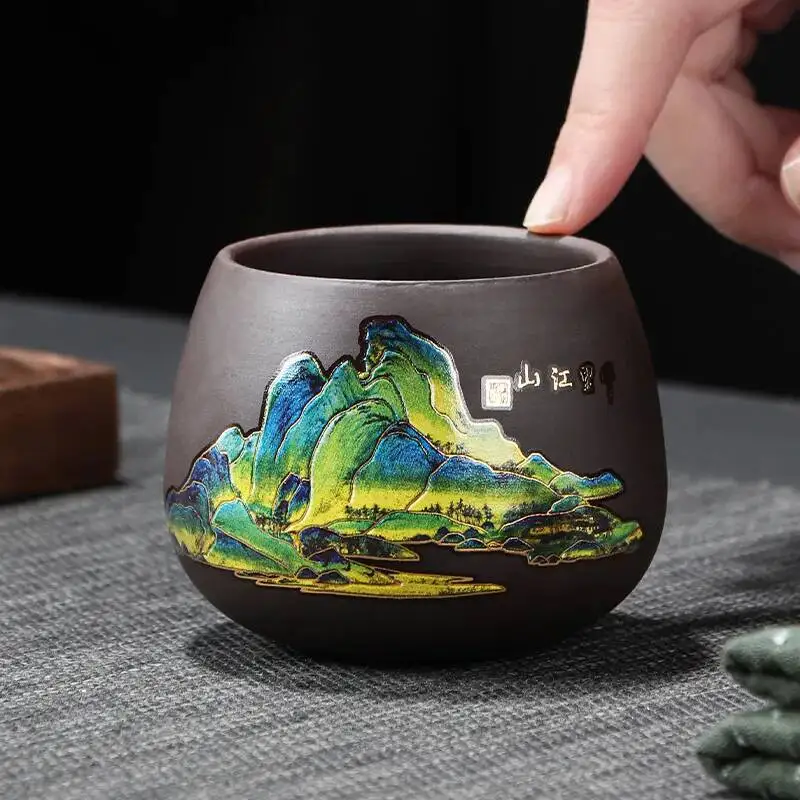 Purple Clay Cup Changes Color When Exposed To Hot Water Cup Single Kung Fu Tea Cup Drinking Cup Event Store