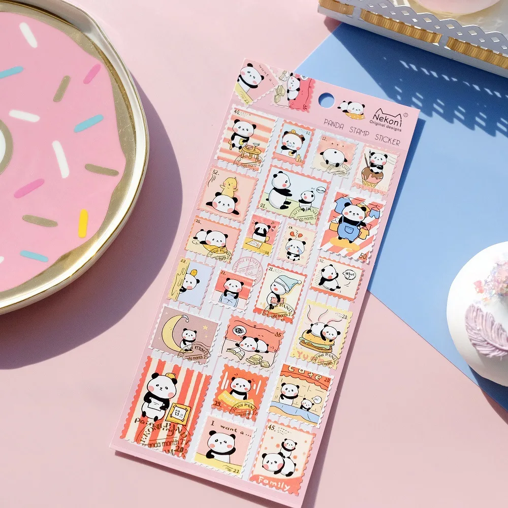 Korean Import Nekoni Stamp Style Animals Cat Panda Shiba Decorative Stationery Stickers Scrapbooking DIY Diary School Supplies