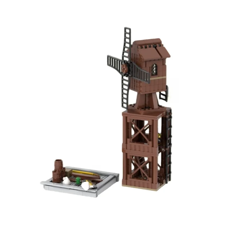 MOC Medieval Windmill Series Model - Small Particle Building Blocks Toy Set with 292 Pieces - Suitable for All Hobbyists to Asse