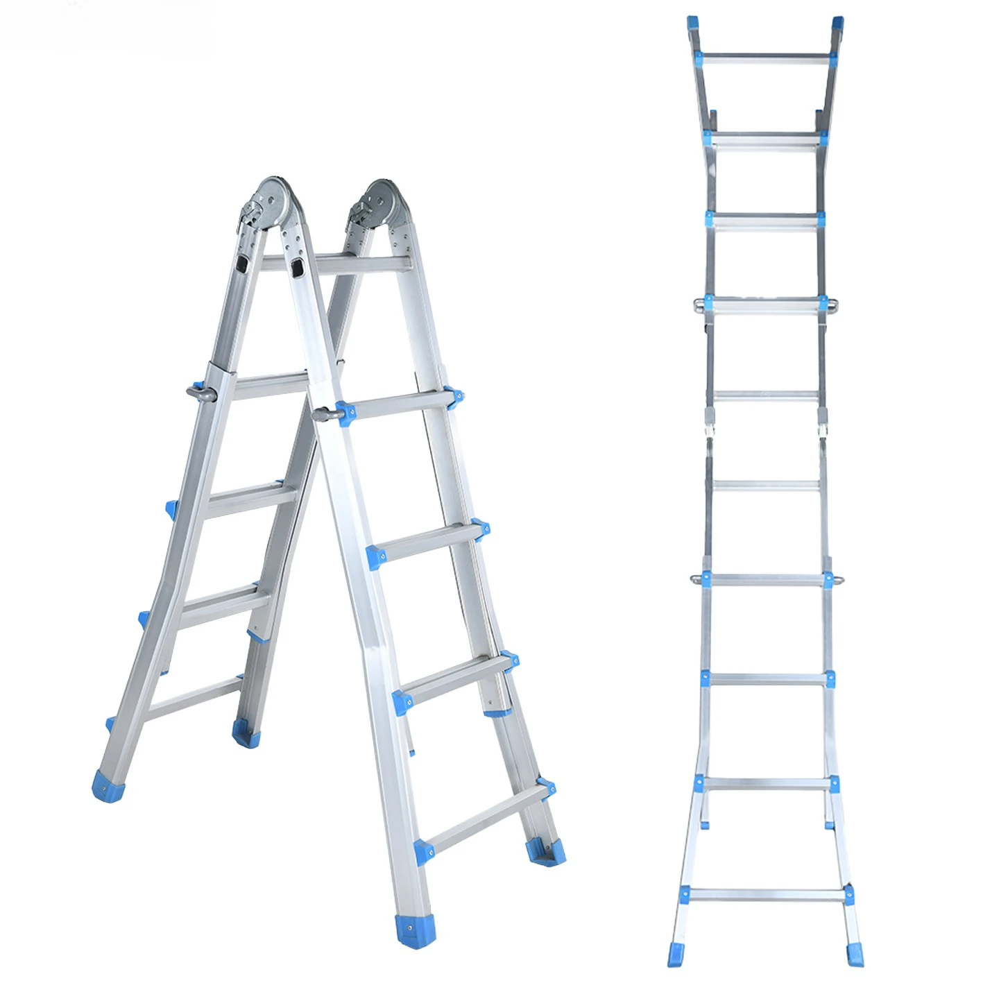 Herringbone Ladder Multifunctional Mobile Aluminum Alloy Laminated Ladder Thickened Telescopic Ladder 5m 405C