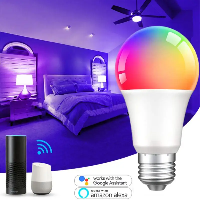 Tuya Smart WiFi Led Bulb 15W RGBCW LED Light Dimmable Lightbulbs Works With Alexa Google Home Alice Voice Control Lamp