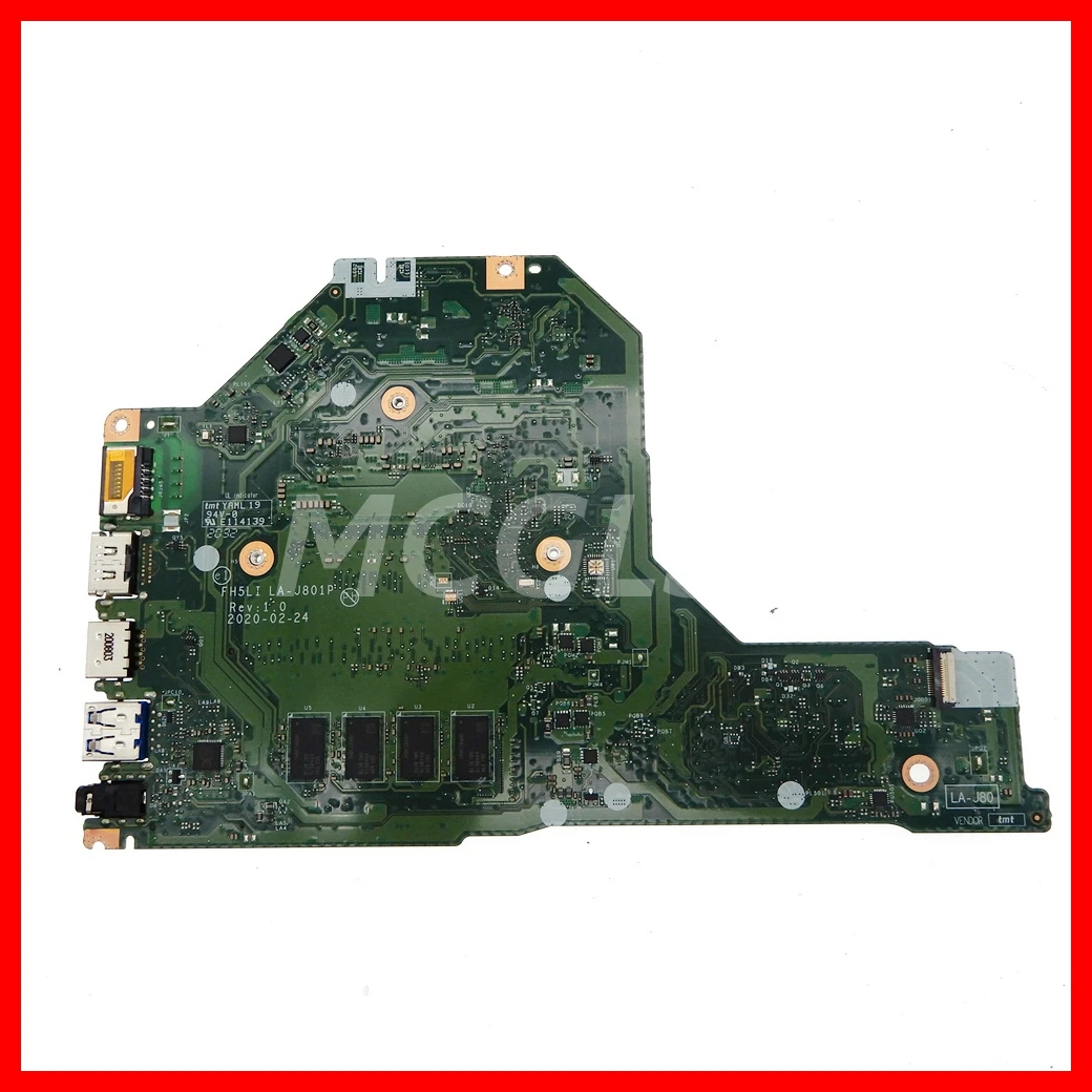 LA-J801P with i5 i7-10th Gen CPU 4GB-RAM Notebook Mainboard For ACER Aspire A315-56 Laptop Motherboard 100% Tested OK