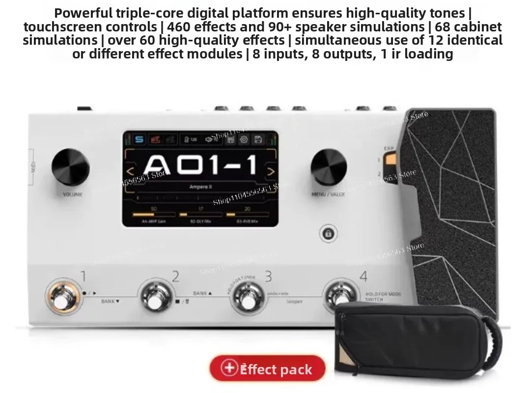 Ampero II Stomp Stage Multi-Effects Processor 2nd Gen, for Electric Guitar, Acoustic Guitar & Bass, Looper Function