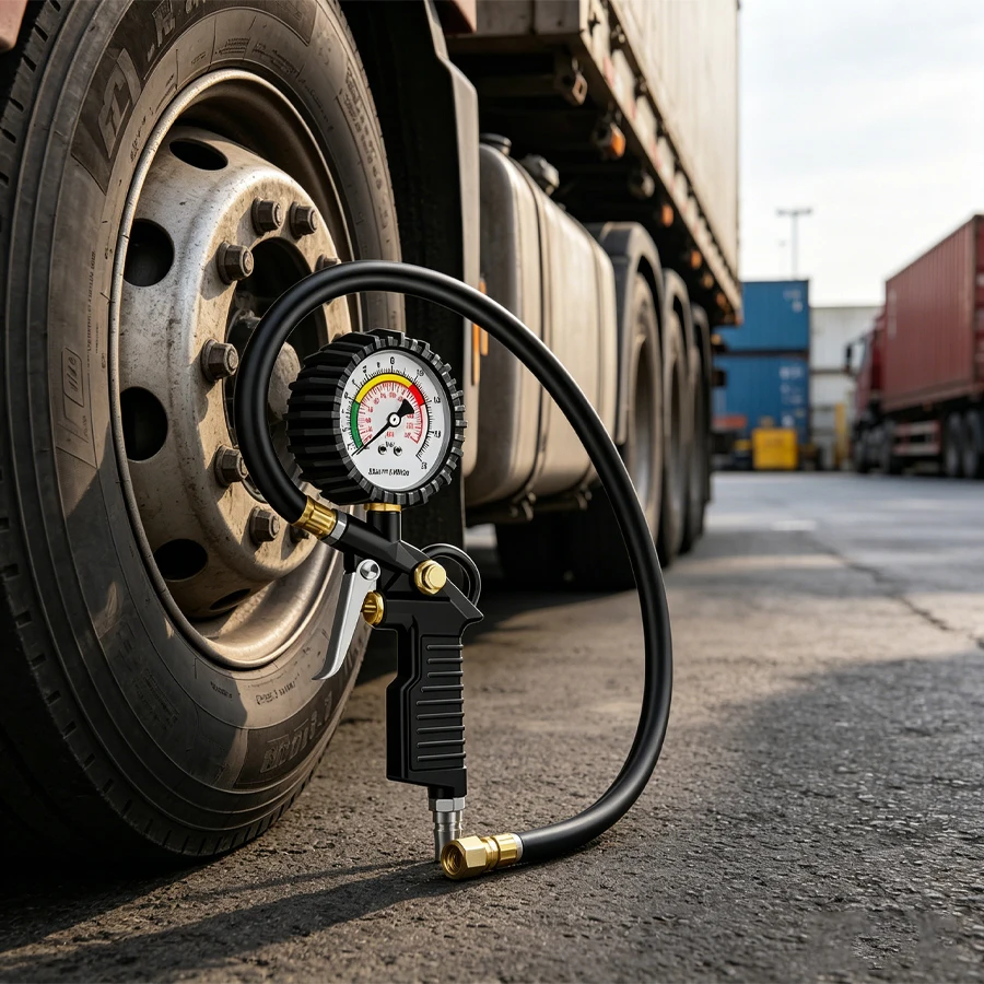 2026 New Tire Pressure Gauge 220psi Gauge Car Tire Pressure Monitor Tyre Inflator with Flexible Hose ForCar Truck Motorcycle