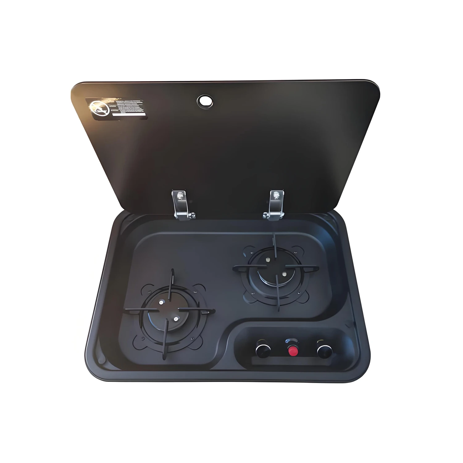 

2-Burner Gas Stove Ultra-Thin Cooktop with Tempered Glass Cover 304 Stainless Steel LPG for RV Camping Motor Caravan Yachts etc.