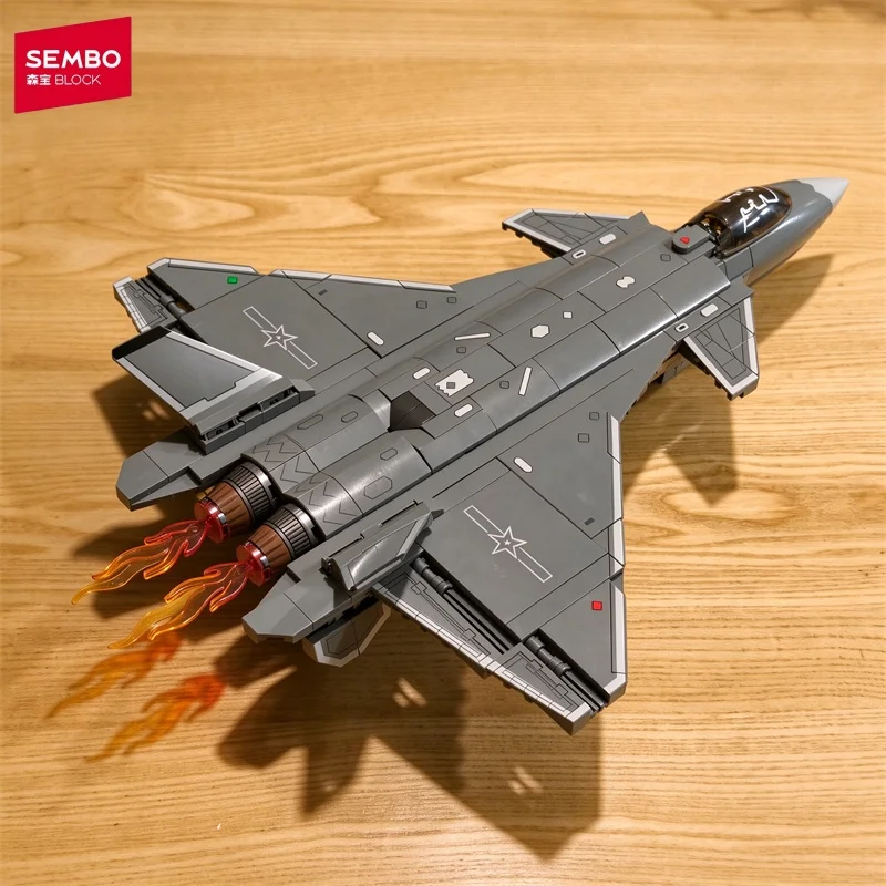 Senbao Building Blocks Military Series Building Blocks J-20 Stealth Fighter Assembled Model Toys Assembled Exquisite Gifts