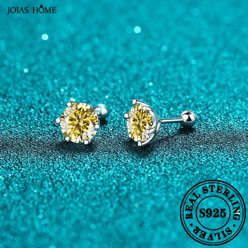 

JOIAS HOME Silver 925 D Moissanite Gem Earrings Women's Simple and Elegant Style, Valentine's Day Gift, Birthday Gift,