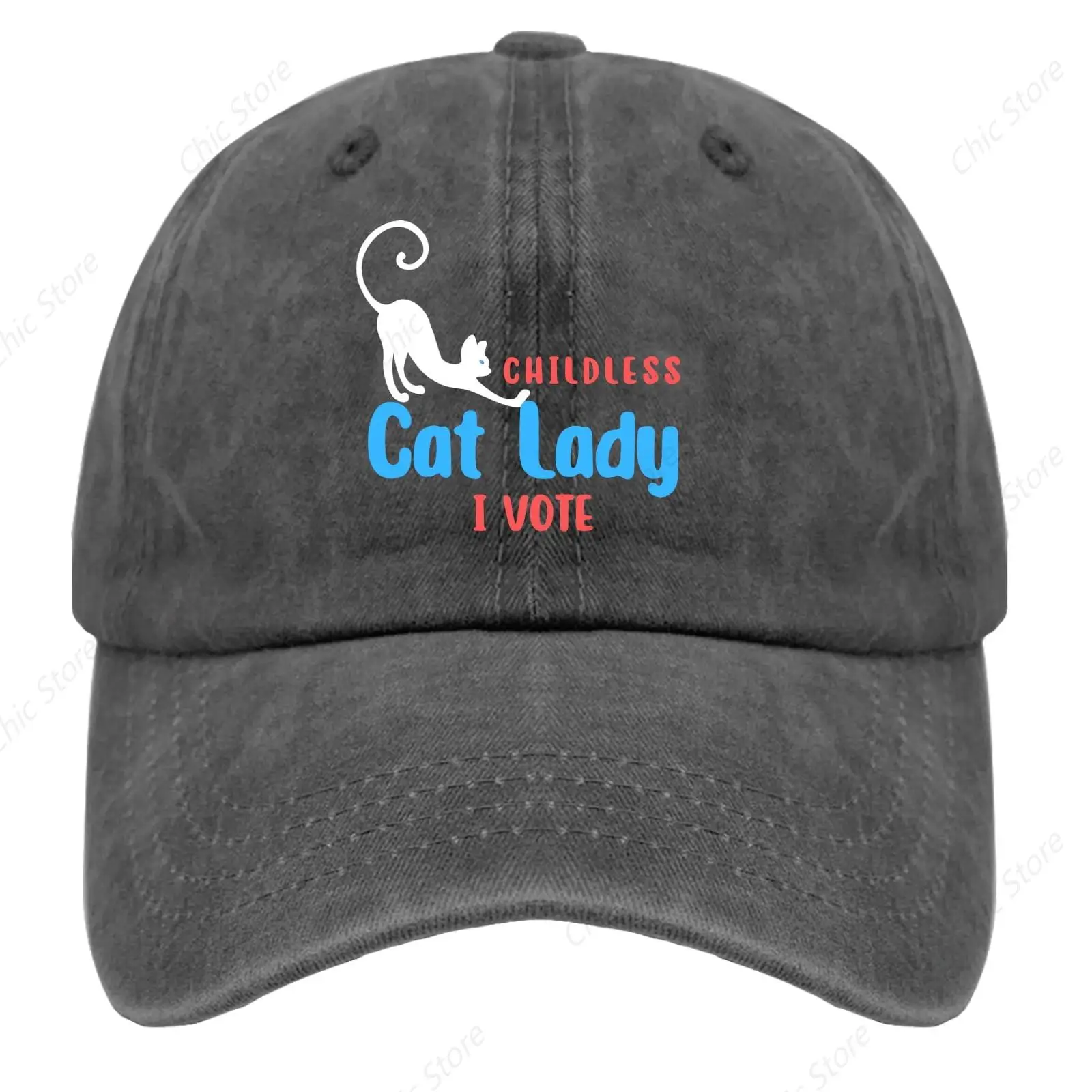 Childless cat Lady i Vote Baseball Cap Vintage Cotton Washed Trucker Hat Adjustable Ball Dad Hats for Casual Daily Outdoor Caps