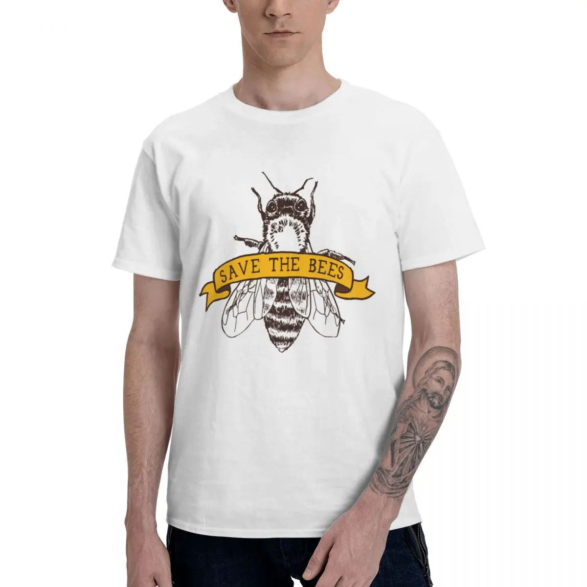 Fashion Save The Bees T Shirts Pure Cotton Crewneck Men T-Shirts Short Long Sleeve PlNovelty Tee Clothes Four Seasons