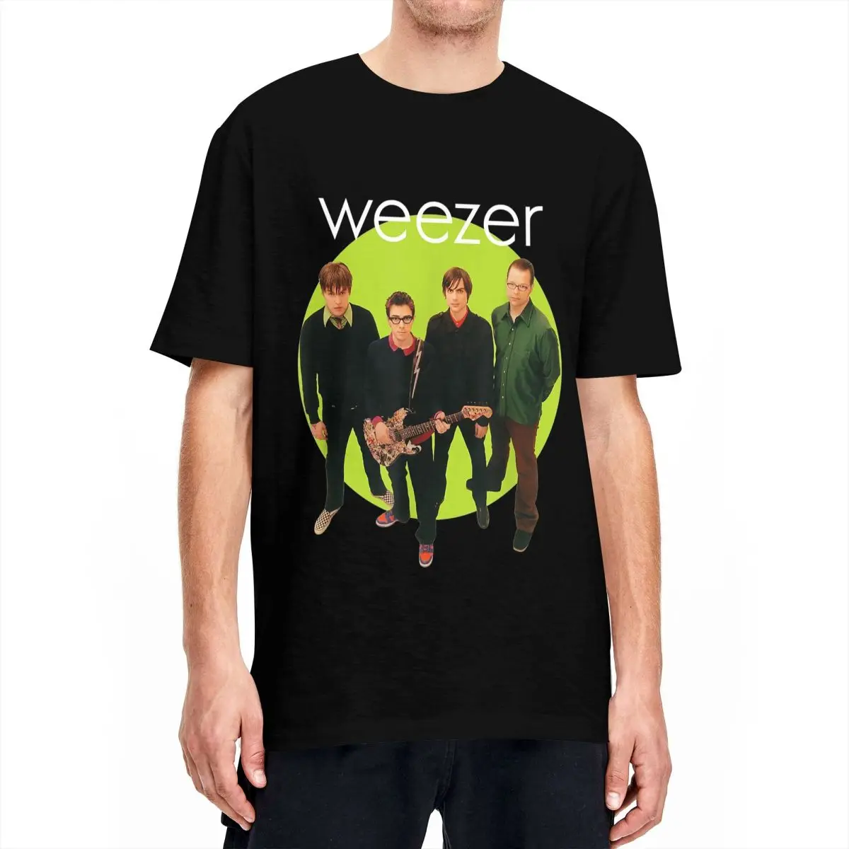 Weezer Green Album Circle T-Shirts Men Women Leisure Pure Cotton Tee Shirt Crew Neck Short Sleeve T Shirt Original Tops