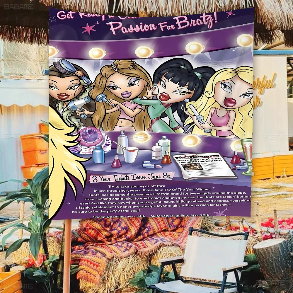 Bratz Doll High End Quality Banner Printing Artistic Atmosphere Style Camping Flag