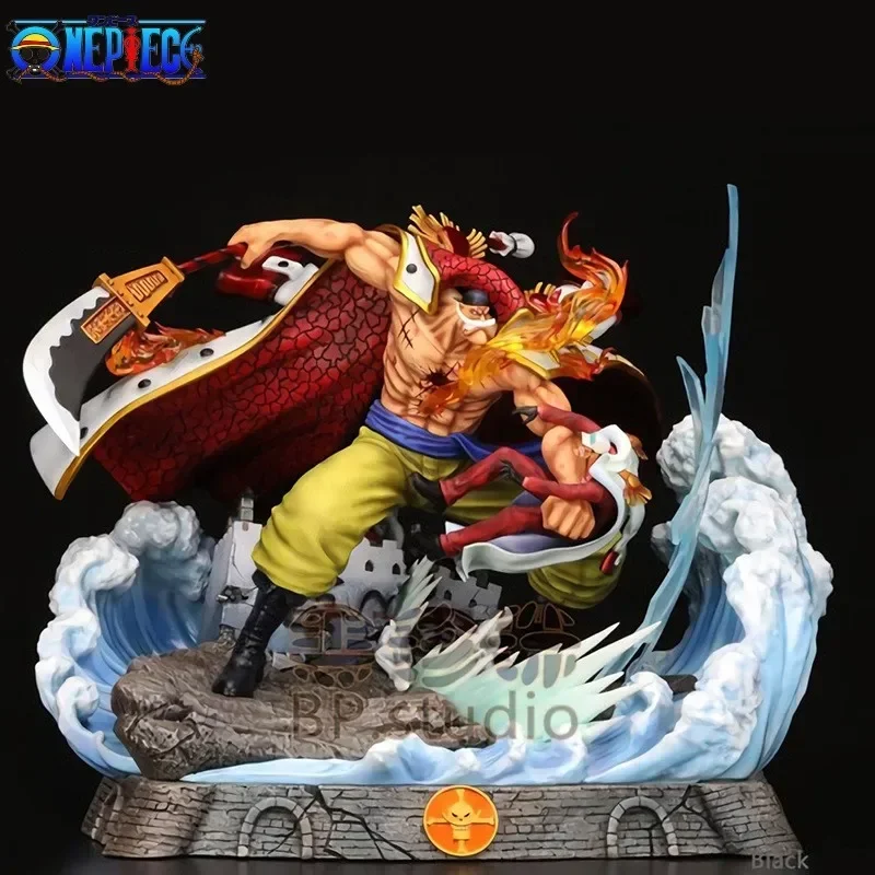 One Piece Anime Figure 22cm White Beard Edward New Gate Vs Akainu Action Figurines Statue Collectible Model Doll Kids Toys Gift