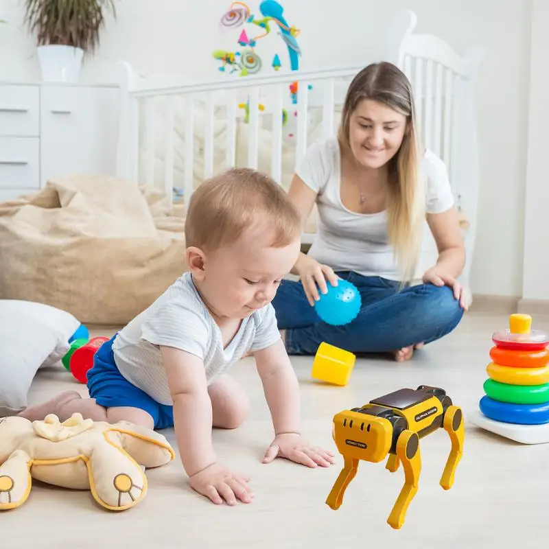 Mainan Robot mekanik listrik tenaga surya, mainan anak-anak halus dan bulat interaktif hadiah untuk ulang tahun Natal