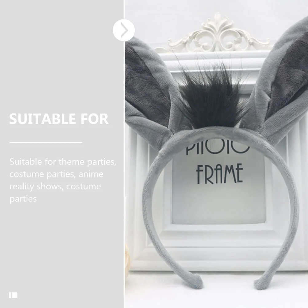 1 세트 당나귀 의상 세트 생일 파티 무대 공연 사진 액세서리 장식을위한 내구성있는 패브릭 동물 코스프레 소품