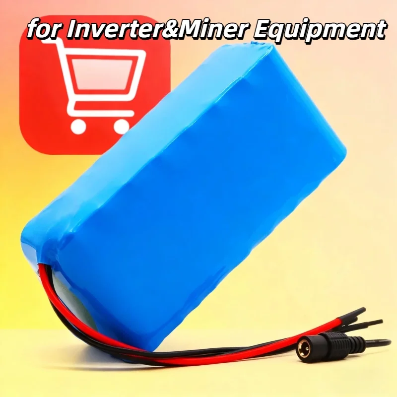 

12V 20000mAh18650 Lithium Battery Pack–Built-in Protection Board with 12.6V Charger, Reliable Power,for Inverter&Miner Equipment