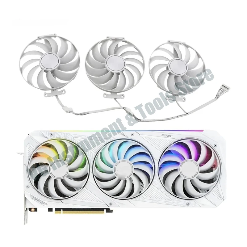 Für 95MM CF1010U12S RTX3070 RTX3080 RTX3090 Grafikkartenlüfter für ASUS ROG Strix RTX 3070 3080 Ti 3090 Weiße OC Edition Gaming-Lüfter – Detail 1