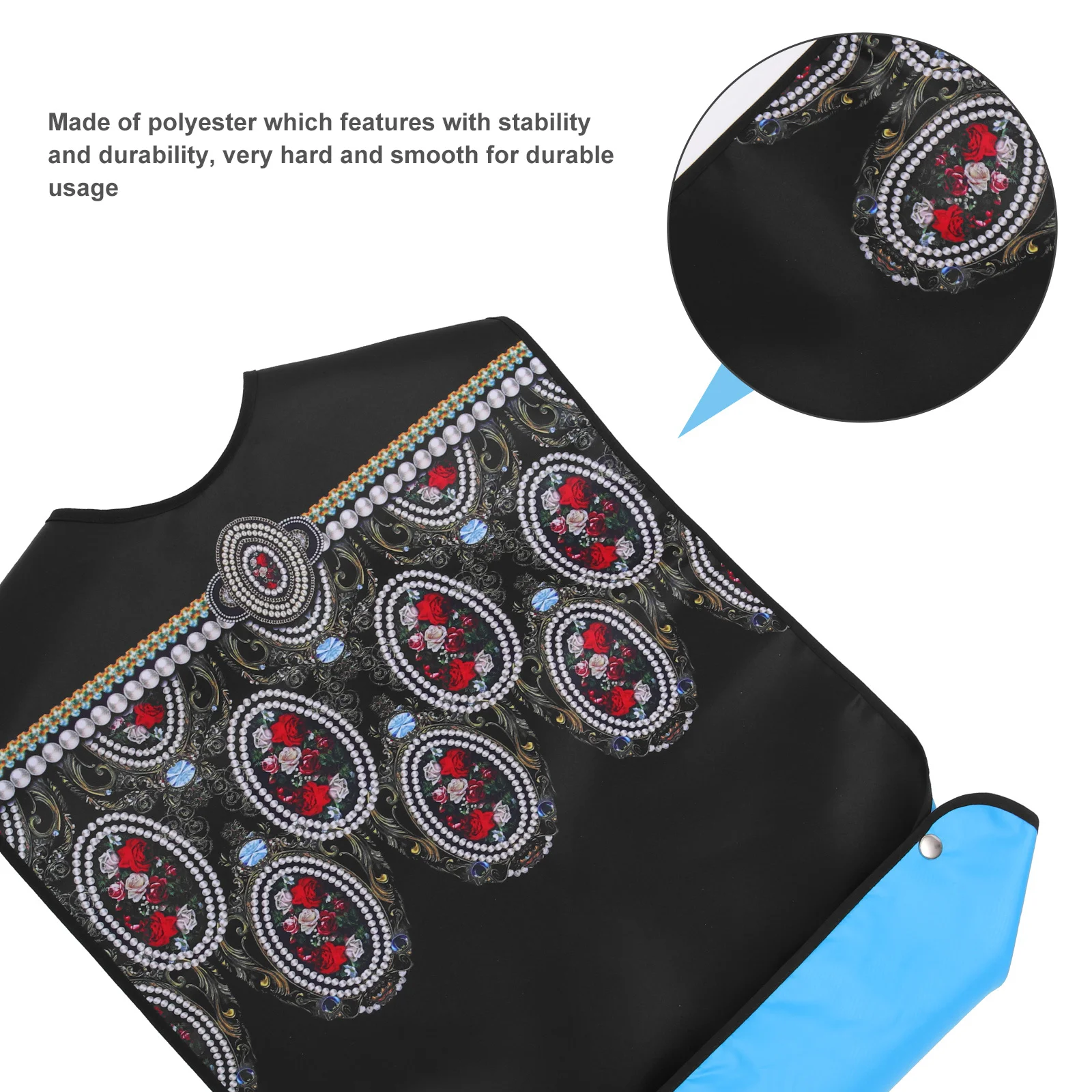 

Adult Bib Vintage Court Style Folding Washable Feeding Bib for Elderly Seniors Waterproof Reusable Clothing Protector