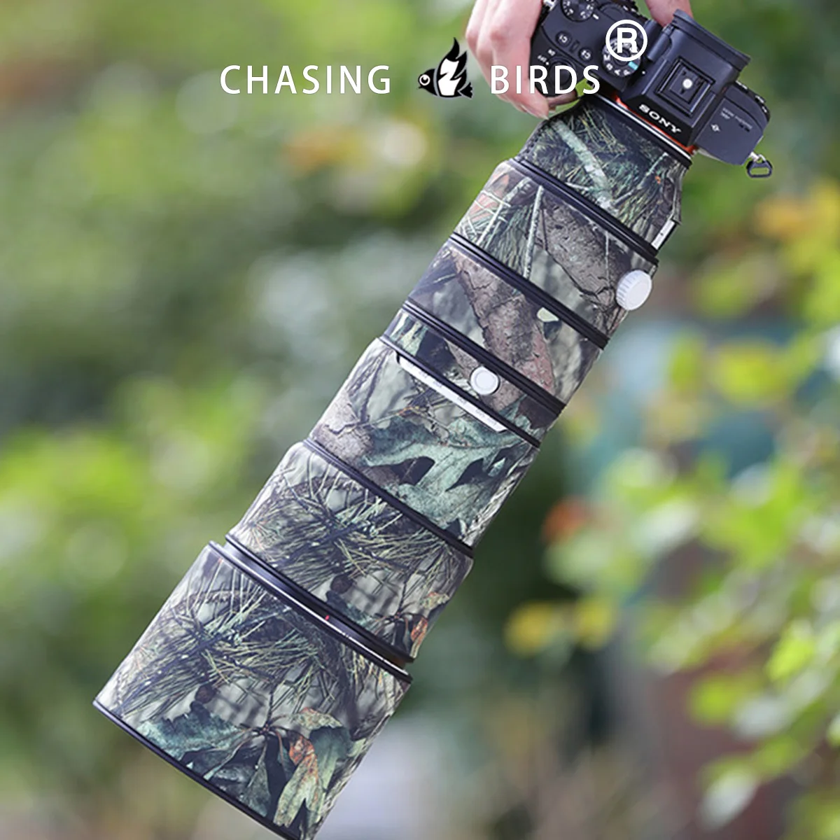 CHASING BIRDS camouflage lens coat for Sony 200-600 mm GM OSS waterproof and rainproof lens protective cover SEL 200600 lens bag