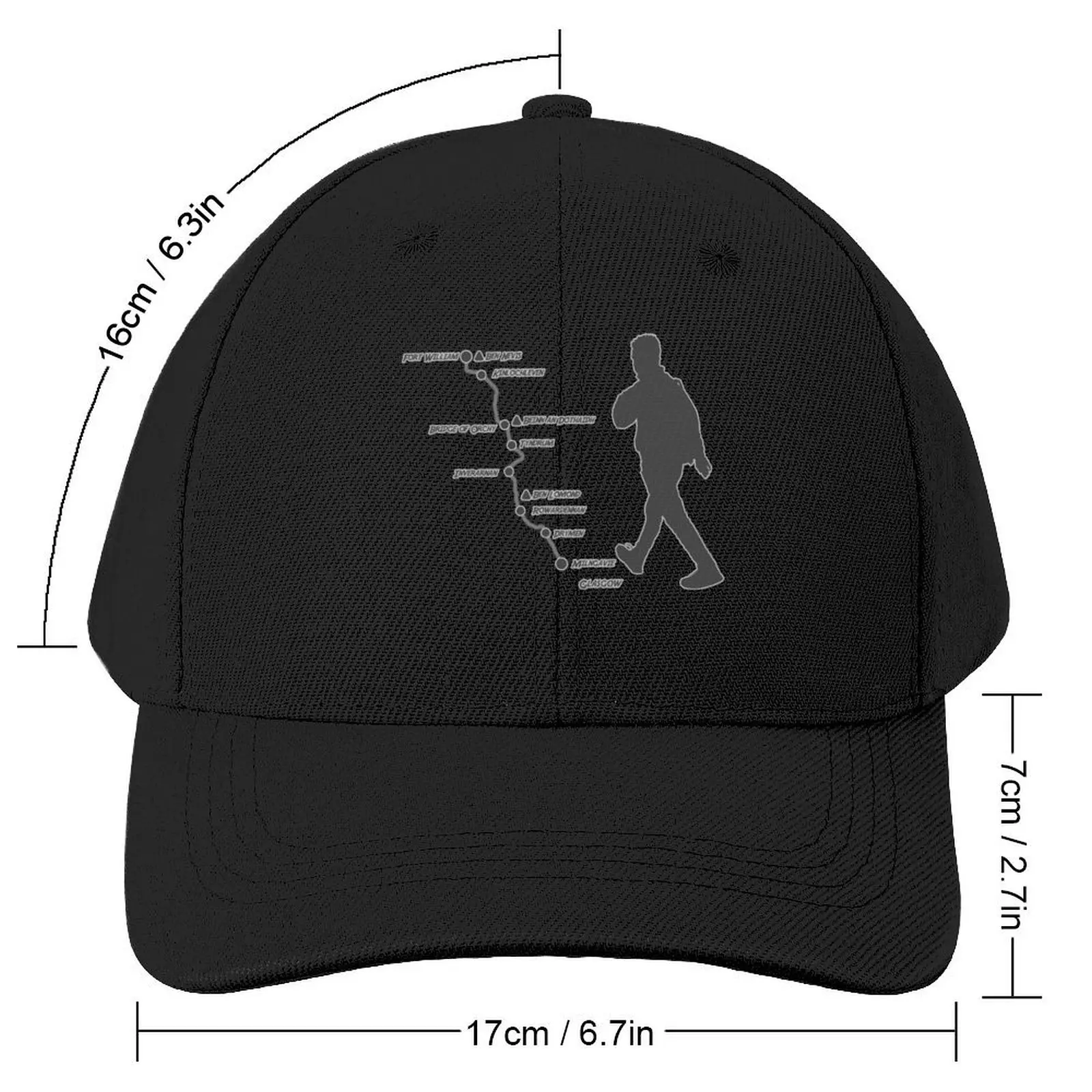 West Highland Way map route Baseball Cap Mountaineering Hat Baseball Cap Women's Hats 2024 Men's