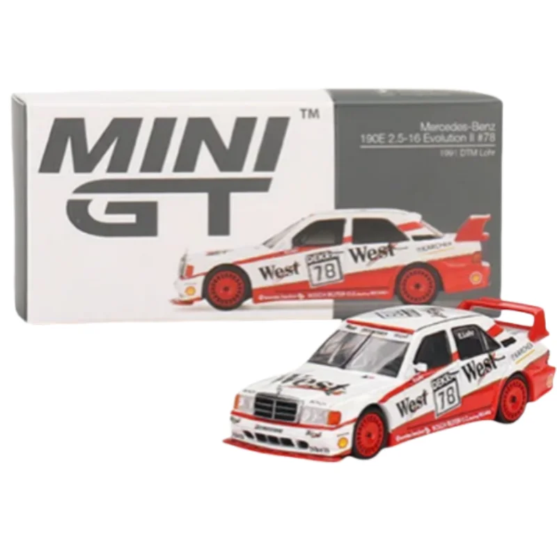 1:64 Mercedes 190E 2.5-16 2 generation EVOII DTM Diecast alloy static model Children\'s Collection Display piece children\'s gift.