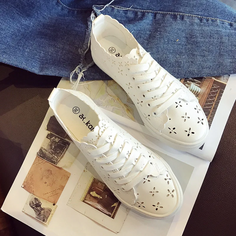 Casual Flat Bottom Comfortable Women\'s Shoes 2022 Spring New Breathable Simple Mesh Shoes Women White Shoes Korean Casual Shoes