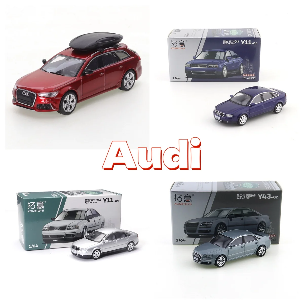 XCARTOYS 1/64 Y43-02 Second Generation Audi A8 Y11-05 A6 Dark Blue Diecast Metal Model Gift Toys for Boys Kids