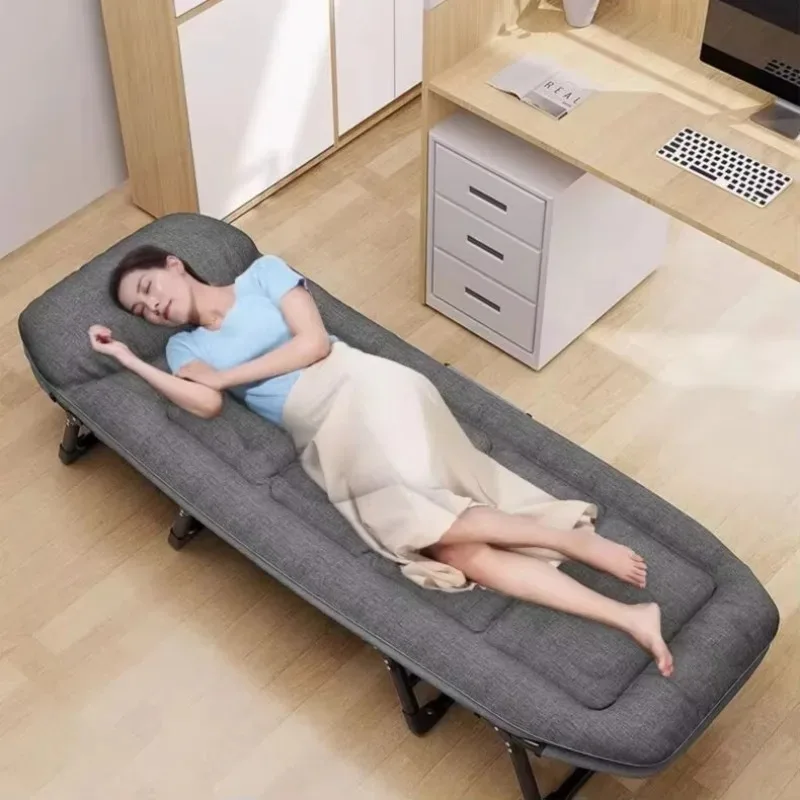 Portable Folding Bed with Mattress and Pillow Space Saving Sun Portable Beach Sleeping Fishing Design Bed Camping Daybed