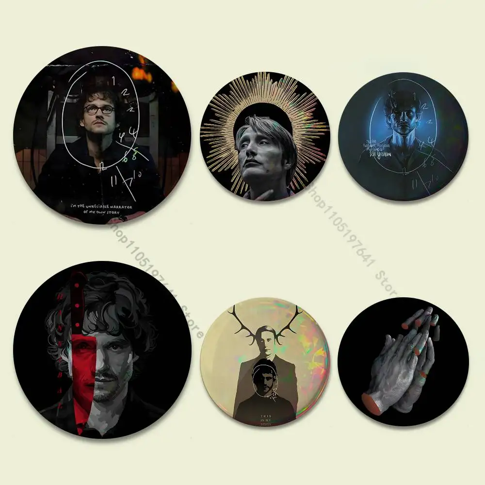 

Hannibal Will Graham Badges Button Round Creative Pin Brooch Badge Bag Decor Fans Collect Friends Gifts