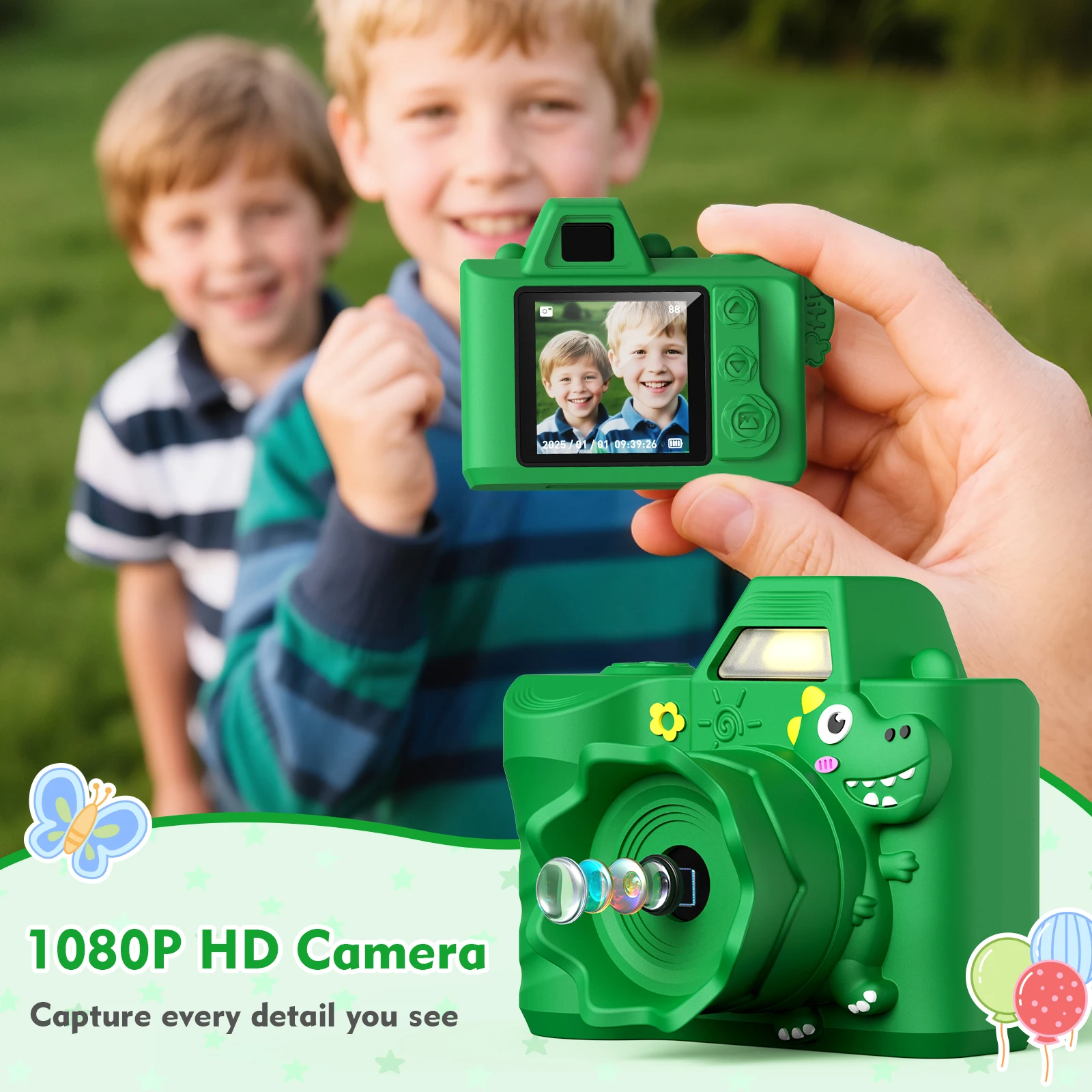 Mini Kamera Brelok Zabawna Kamera Cyfrowa 4K Kieszonkowa z Kartą 64GB dla Dzieci Dorosłych Kolekcjonerski Prezent na Urodziny Boże Narodzenie