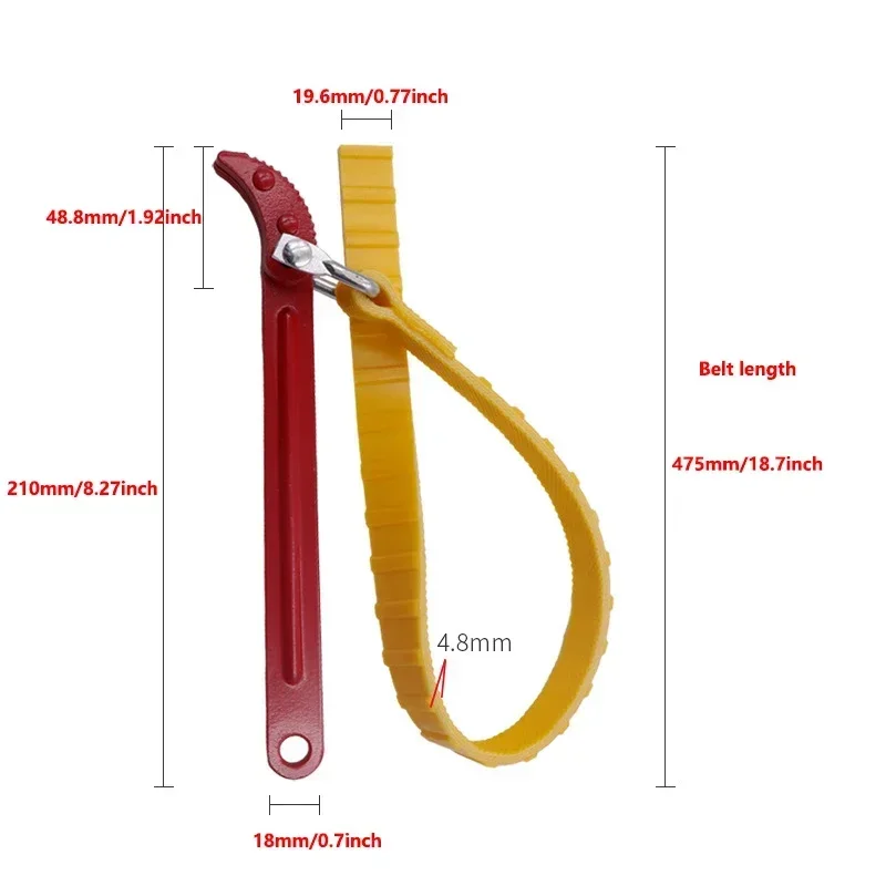 Fivela de cinto ajustável universal, chave de compartimento de óleo, corrente, abridor de filtro de óleo, ferramenta de mudança de óleo, remoção de filtro, peças de desgaste
