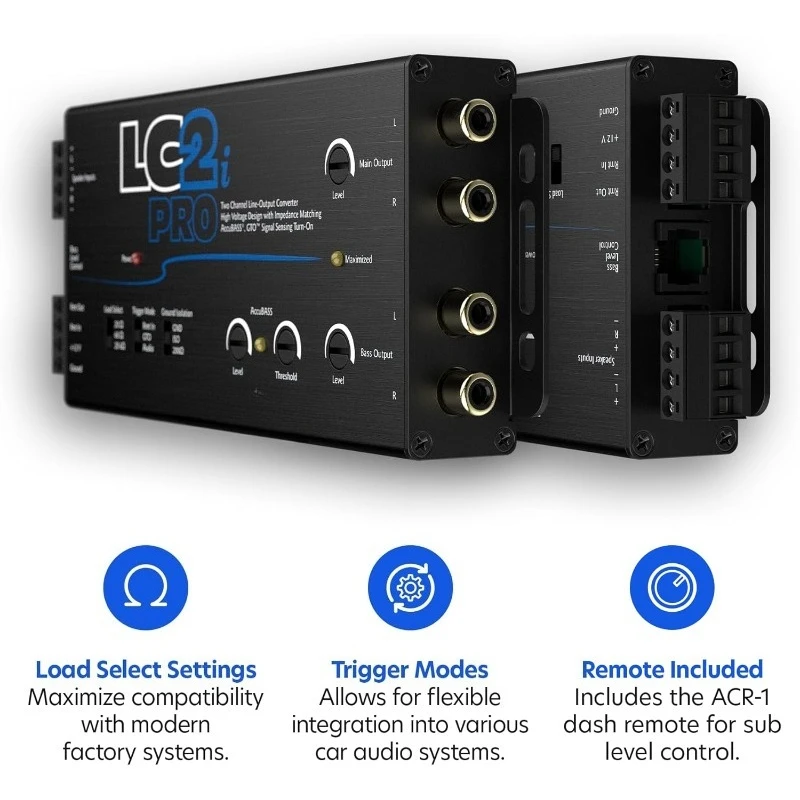 محول إخراج خط ثنائي القناة LC2i PRO مع تحسس إشارة GTO وAccuBASS