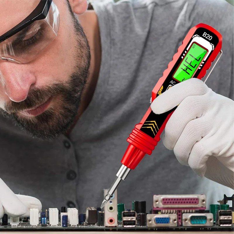

B20 Double Head Screwdriver LED Light Voltage Detector Insulated Handle Tester Pen Dual-use Repair Slotted Phillips Test Tool