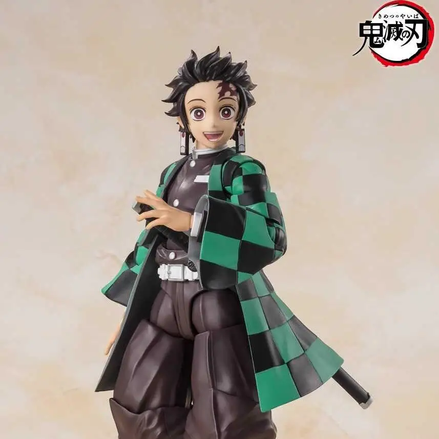 Original Bandai Anime Figure Demon Slayer S.H.Figuarts TANJIRO KAMADO SHF Toys Model Action Figure Kimetsu no Yaiba