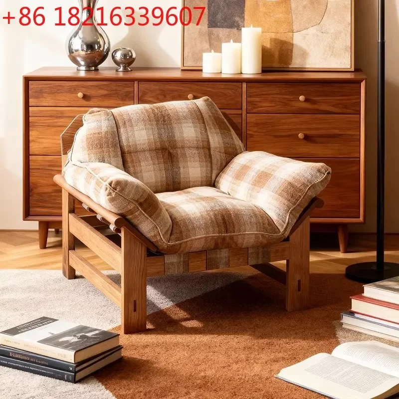 YAO Nordic style wooden single sofa chair light luxury villa living room balcony available medieval bed and breakfast rest