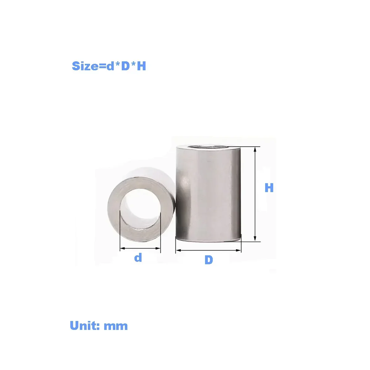 

304 Stainless Steel Sleeve/Extended Cylindrical Steel Shaft/Threaded Hollow M6M7M8M9M10M20