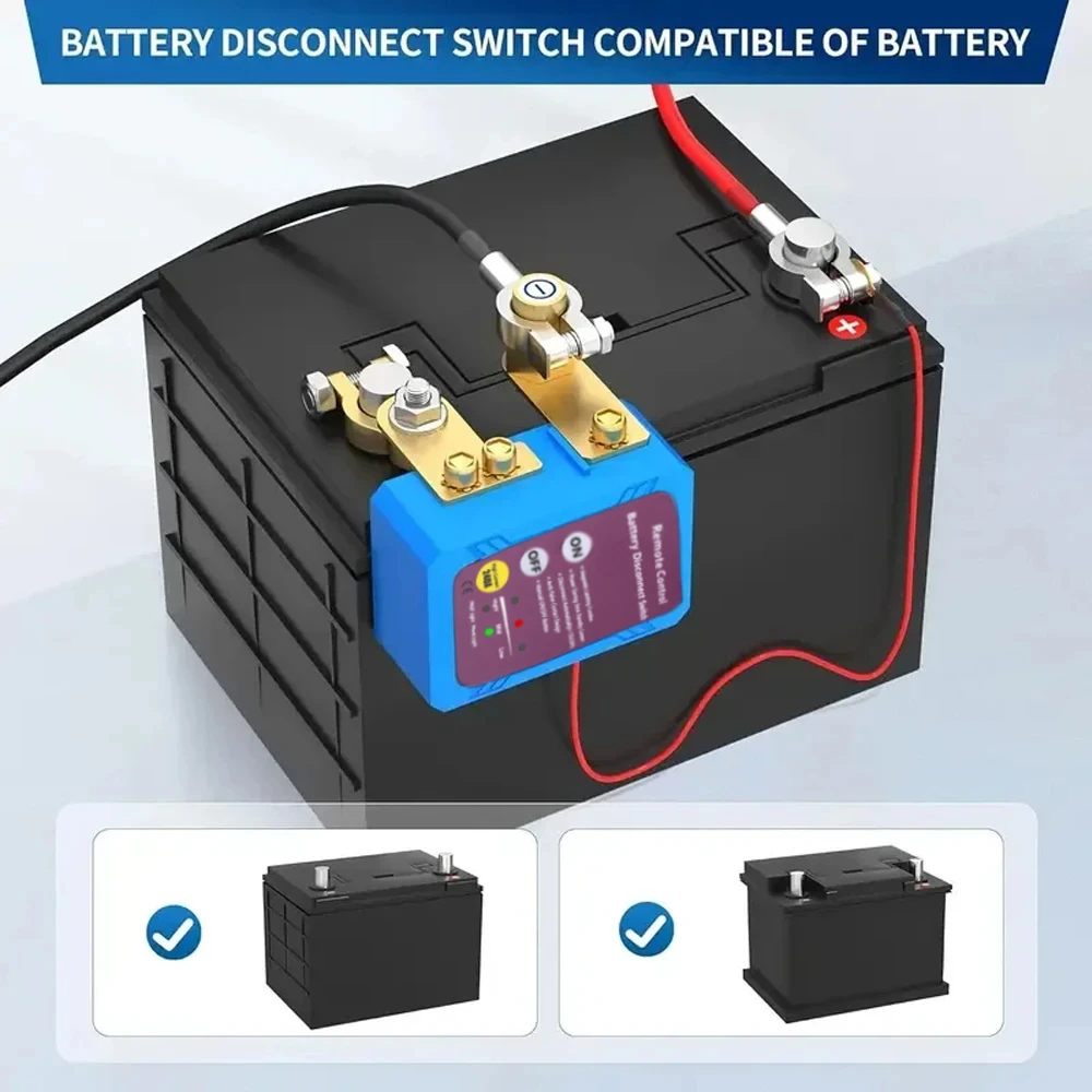 1 Set 240A 12V Wireless Remote Battery Disconnect Switch with Automatic Power Shut Off Switch Anti Theft For Car Truck RV