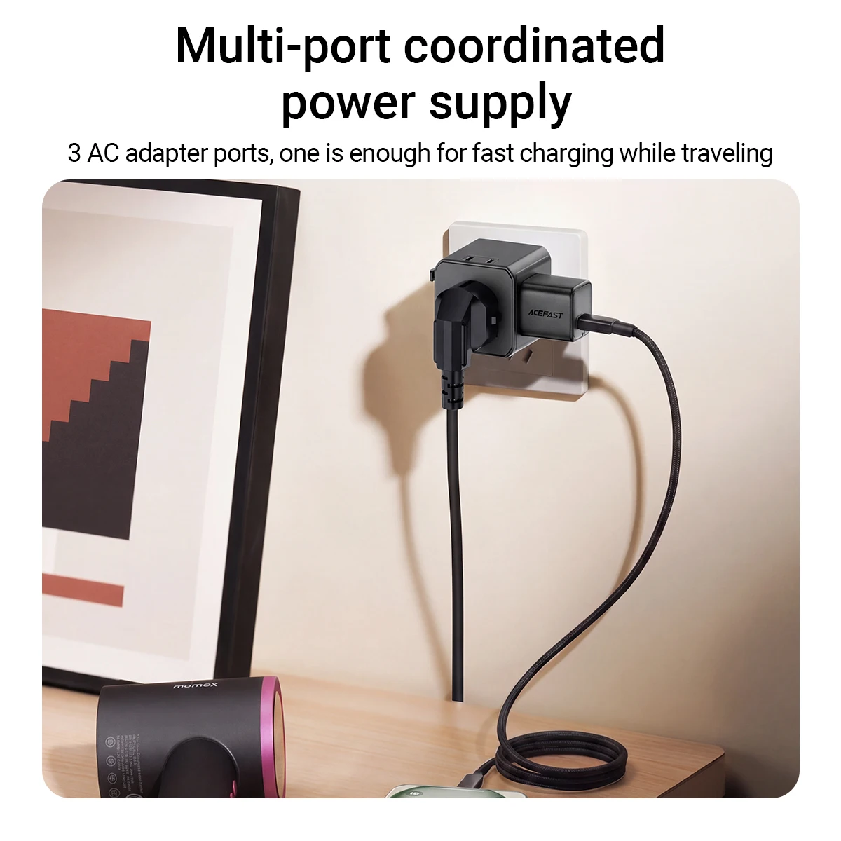 ACEFAST Universal Travel AC Power Conversion Adapter EU/US/UK/AU Plug Outlet Converter Socket Global Wall Charger Phone Laptop
