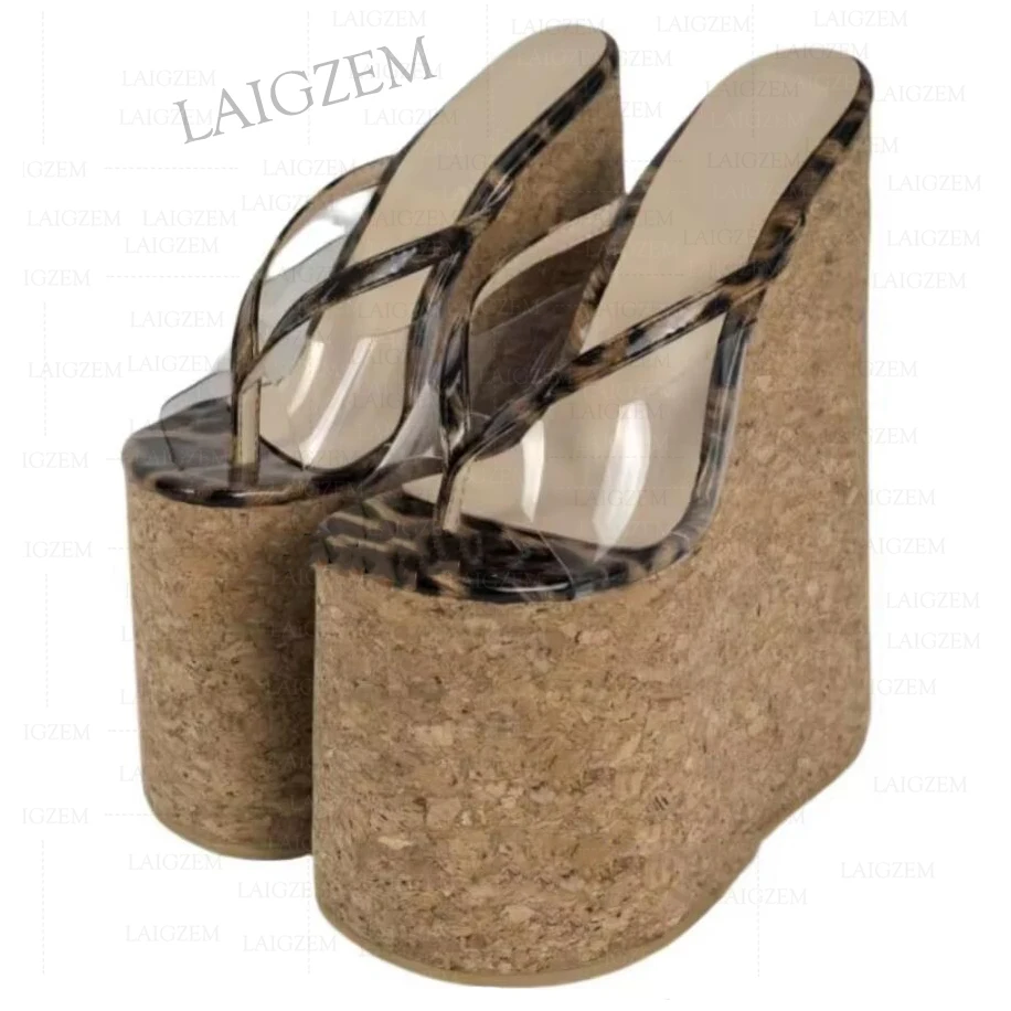 Yapo Women Pumps Flip Flop Wedges Platform 22CM High Heels Sandals Fetish Cosplay Mules Ladies Shoes Woman Big Size 39 42 44 47