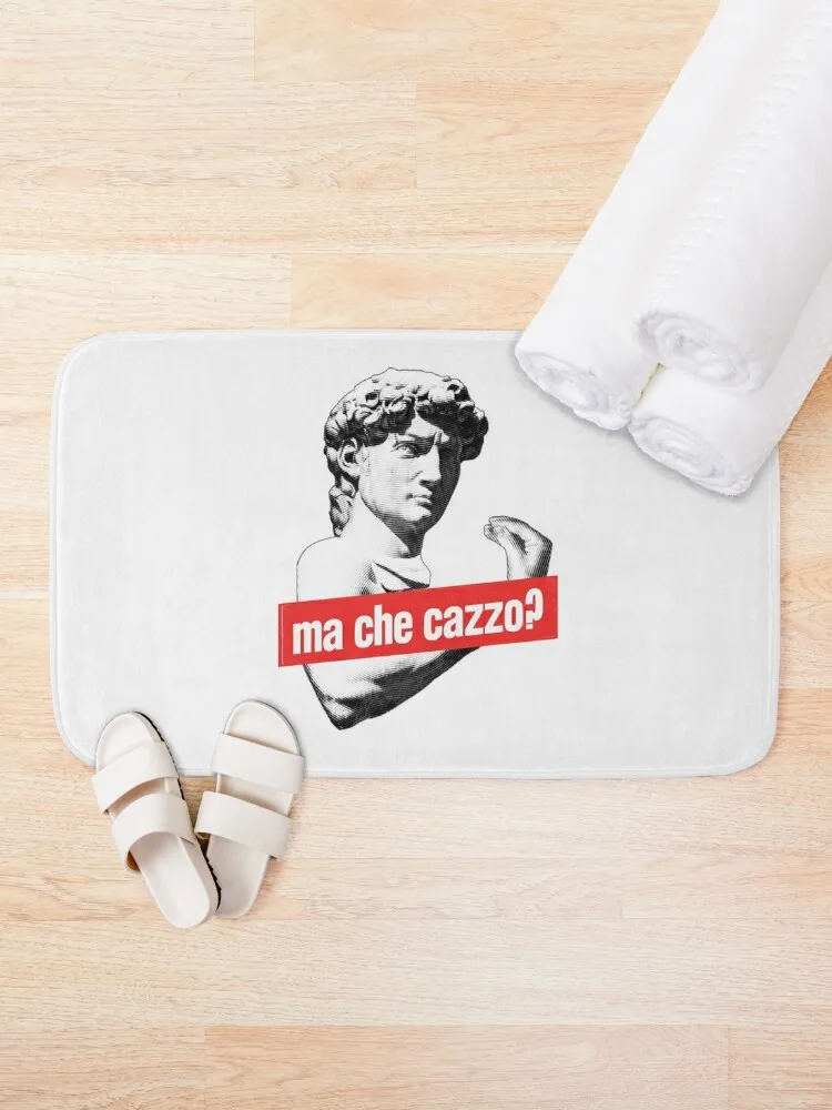 Ma Che Cazzo?! Funny David Sculptur with talking Hand Bath Mat Floors For Bathroom Carpets For The Bathroom Mat