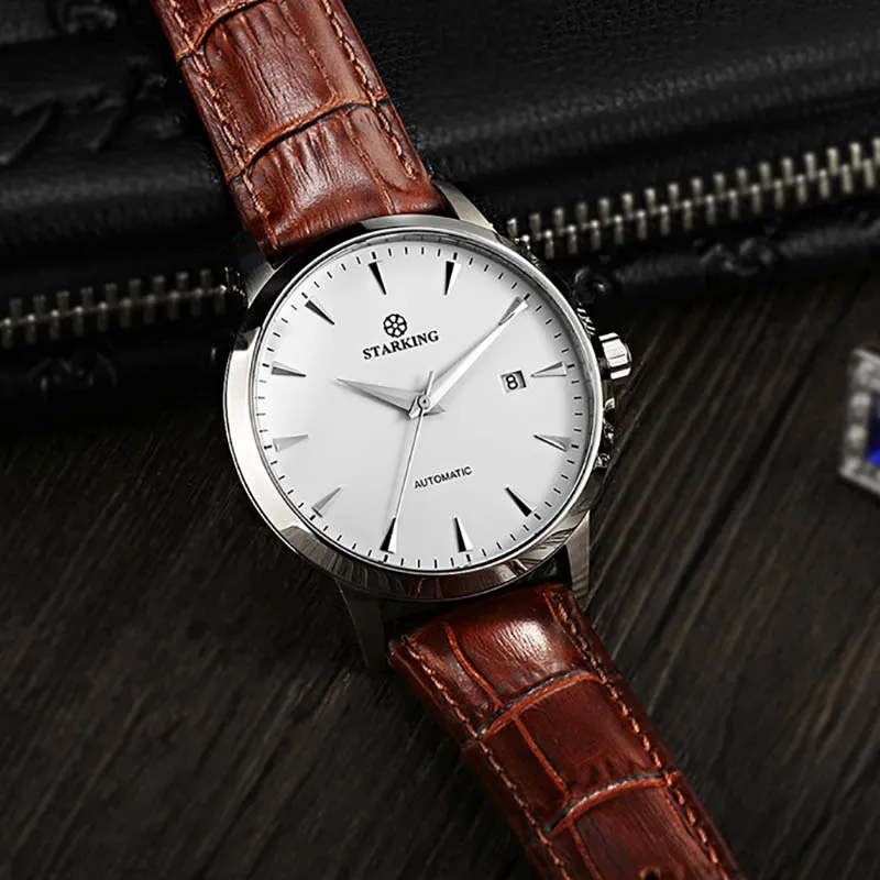 Original Starking Luxury Brand Watch Men Automatic Self-wind Stainless Steel 5atm Waterproof Business Men Wrist Watch Timepieces